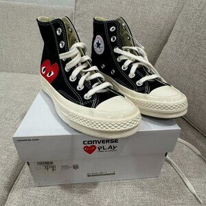NEW In Box Converse x Play Comme Des Garçon Hi-Top All Stars size 5 womens